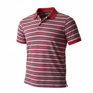 Polo Jeans Co Ralph Lauren Striped Polo Shirt Red Blue White M 100% Cotton